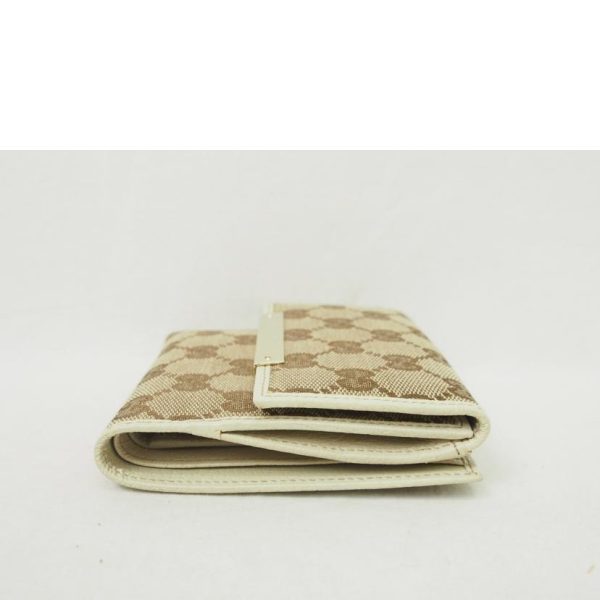 50802 3 Gucci GG Canvas 2 Fold Wallet Beige