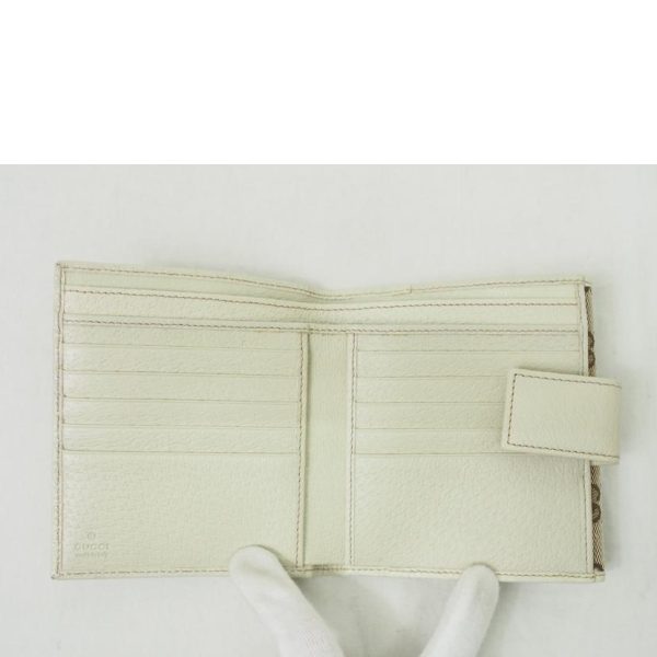 50802 6 Gucci GG Canvas 2 Fold Wallet Beige