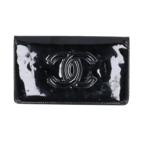 50978 1 Chanel Camellia Patent Bi Fold Long Wallet