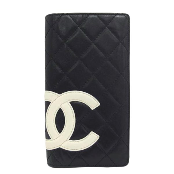 51064 1 Chanel Cambon Fold Wallet Black