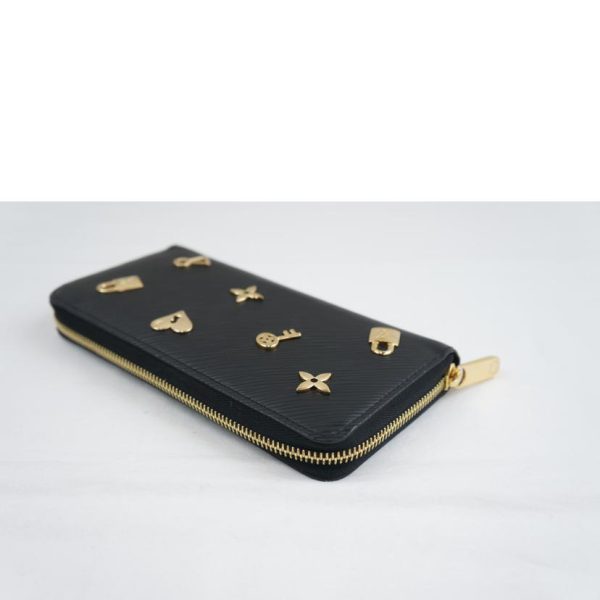 51101 3 Louis Vuitton Zippy Wallet Lovelock Epi Black