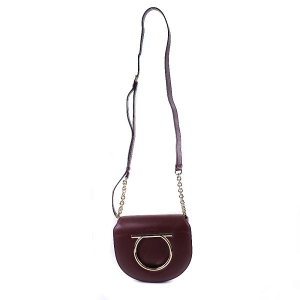 51140305 15 Salvatore Ferragamo Gancini Calf Brown Shoulder Bag