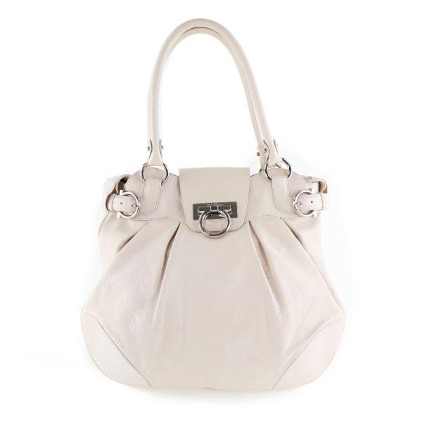 51150477 1 Salvatore Ferragamo Shoulder Bag Gancini Calf White Flap