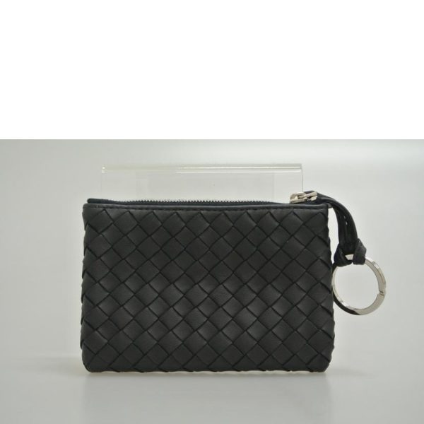 51490 2 Bottega Veneta Kipouch with Key Ring Black