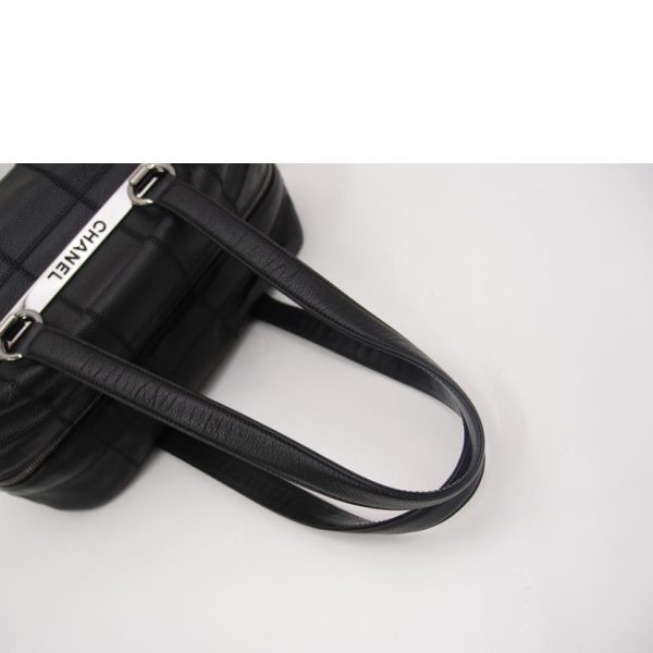 51604 4 Chanel Chocolate Bar Mini Boston Bag Black