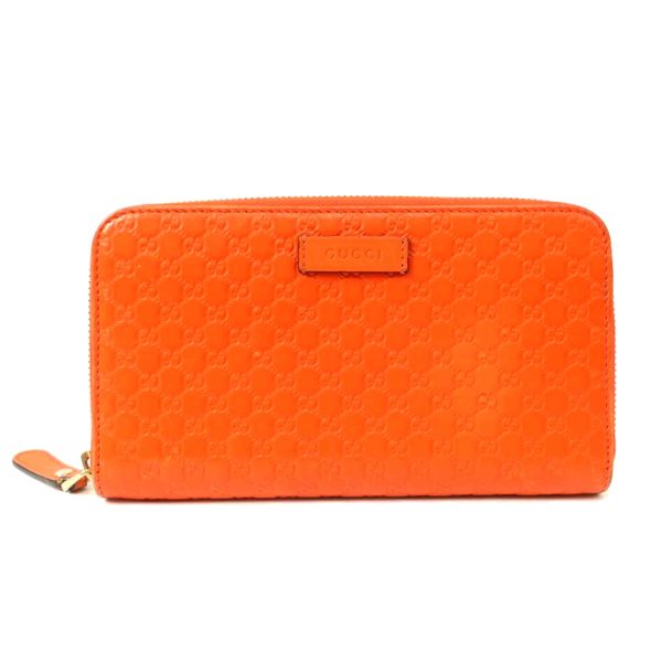 51649 1 Gucci Round Zipper Long Wallet Orange Vitamin Color