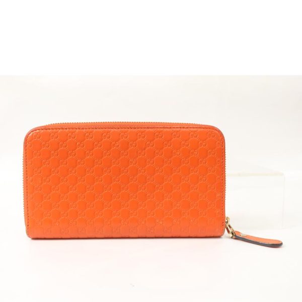 51649 2 Gucci Round Zipper Long Wallet Orange Vitamin Color