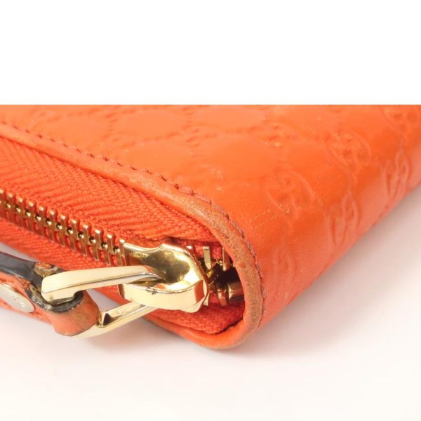 51649 3 Gucci Round Zipper Long Wallet Orange Vitamin Color