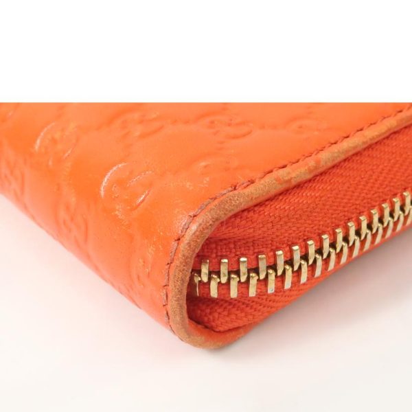 51649 4 Gucci Round Zipper Long Wallet Orange Vitamin Color