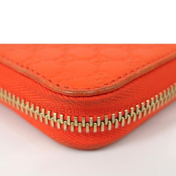 51649 5 Gucci Round Zipper Long Wallet Orange Vitamin Color