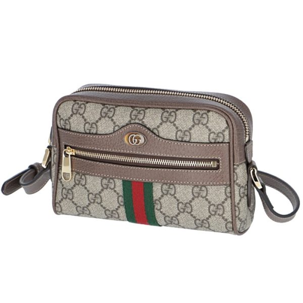 51735096iws8745 1 GUCCI Mini Ophidia GG Shoulder Bag Beige Ebony