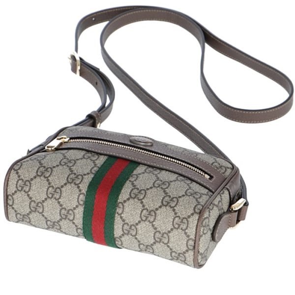 51735096iws8745 3 GUCCI Mini Ophidia GG Shoulder Bag Beige Ebony