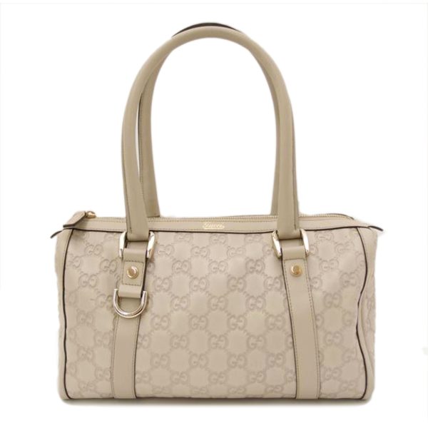 51854 1 GUCCI White Leather Shoulder Bag Guccissima Mini Off White