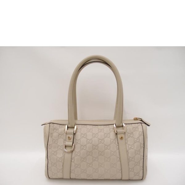 51854 2 GUCCI White Leather Shoulder Bag Guccissima Mini Off White