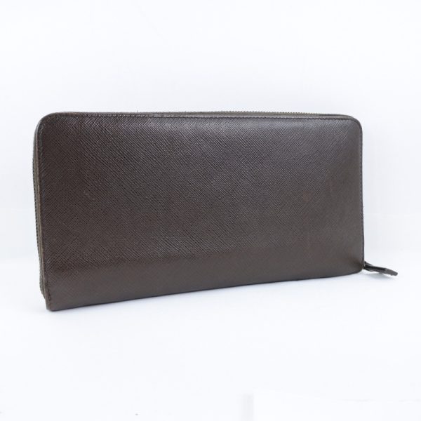 52090402 3 PRADA Long Wallet Round Zipper 2ML220 Saffiano Dark Brown