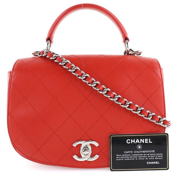 52160547 15 CHANEL Chain Shoulder Bag Matelasse 2WAY Calf Red Crossbody