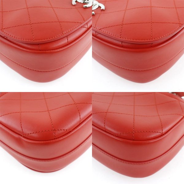 52160547 4 CHANEL Chain Shoulder Bag Matelasse 2WAY Calf Red Crossbody