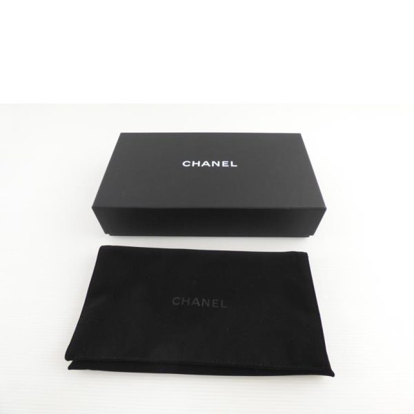 52271 6 Chanel Round Zipper Long Wallet Caviar Black