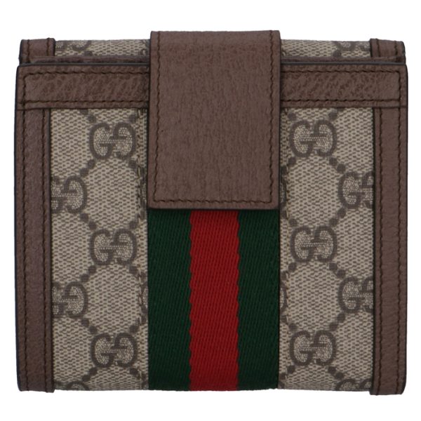 52317396iwg8745 2 GUCCI Ophidia GG Bifold Mini Wallet Beige