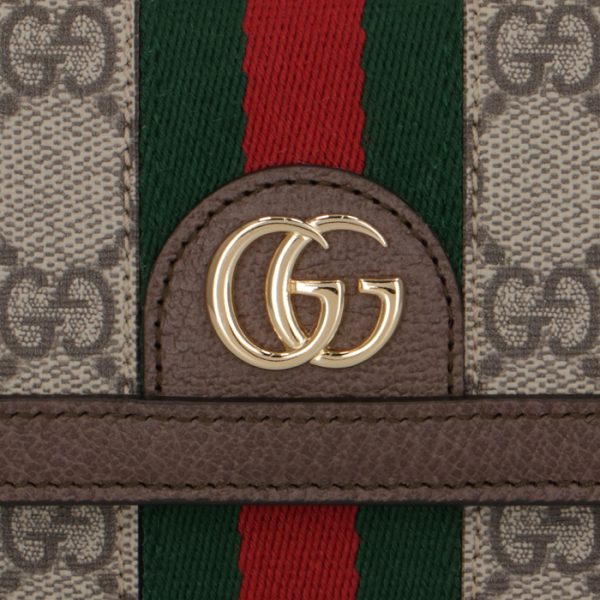 52317396iwg8745 3 GUCCI Ophidia GG Bifold Mini Wallet Beige