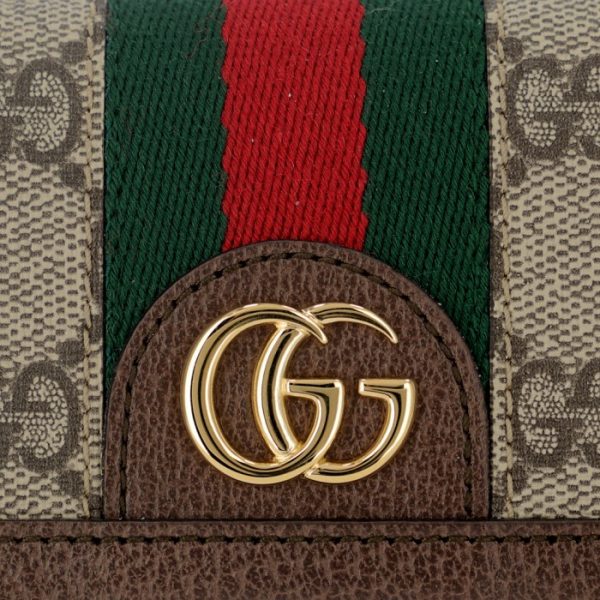 52317496iwg8745 3 GUCCI Ophidia GG Trifold Wallet Beige Ebony