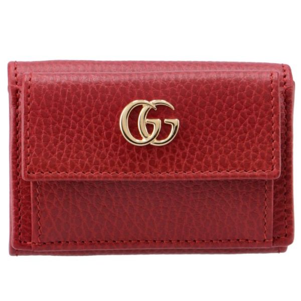 523277cao0g6433 1 GUCCI Petite Marmont Trifold Wallet Red