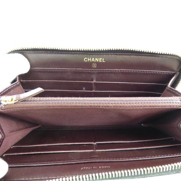 52394 4 Chanel Caviar Skin Round Zipper Long Wallet