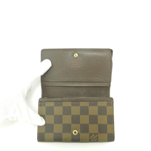 52436 5 Louis Vuitton Bifold Damier Ebene Canvas Wallet Brown