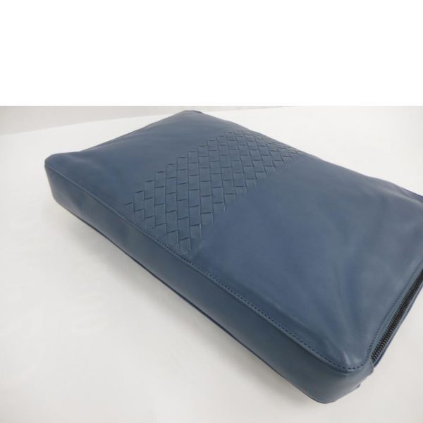 52753 3 Bottega Intrecciato Clutch Bag Blue