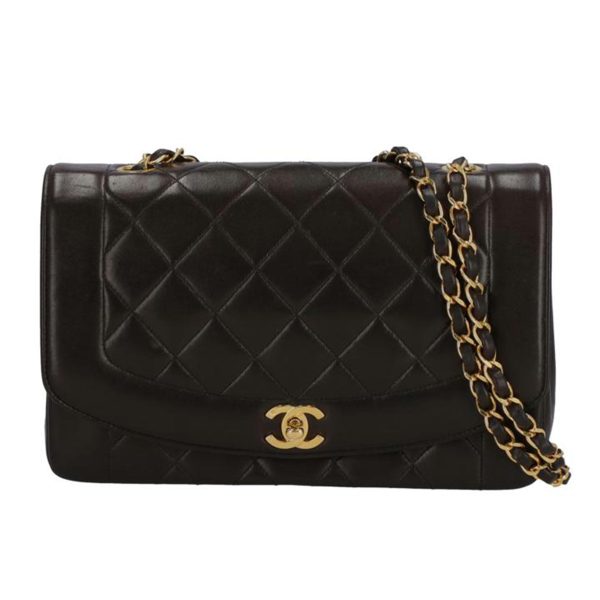 52849 1 Chanel Diana Flap Chain Shoulder Bag Black