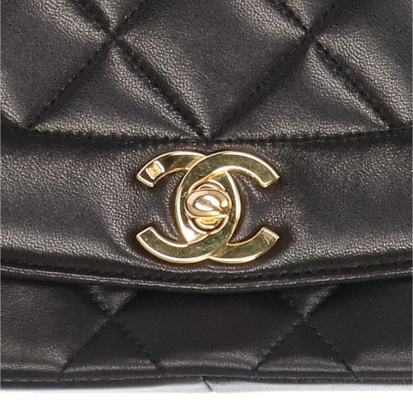 52849 7 Chanel Diana Flap Chain Shoulder Bag Black