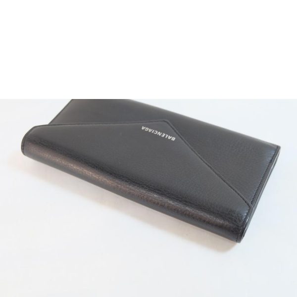 52869 3 Balenciaga Paper Long Wallet Bag Black