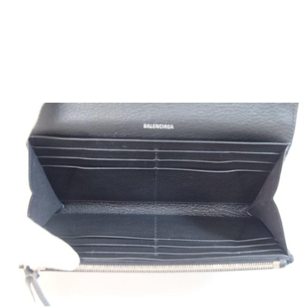 52869 4 Balenciaga Paper Long Wallet Bag Black