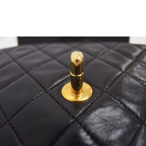 52874 9 Chanel Lambskin Coco Mark Mini Matelasse Single Chain Bag Black