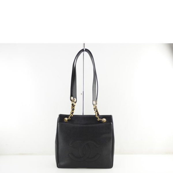 52887 2 Chanel W Face Caviar Chain Tote Black