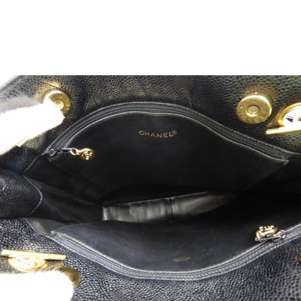 52887 5 Chanel W Face Caviar Chain Tote Black