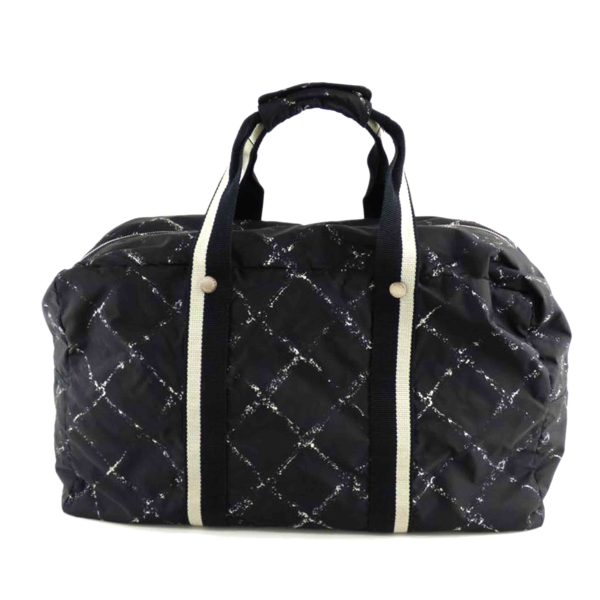 52900 1 Chanel Old Travel Line Boston Bag Black