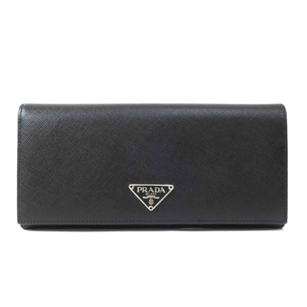 52929 1 Prada Saffiano Long Wallet Black