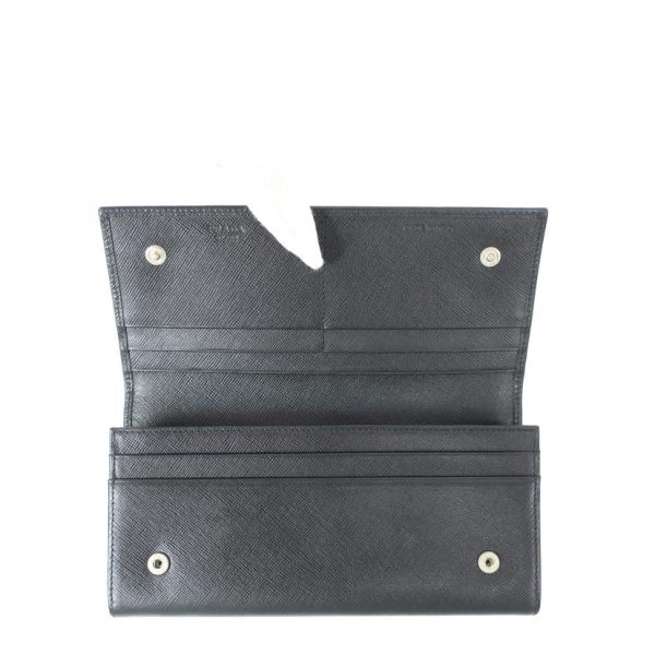 52929 5 Prada Saffiano Long Wallet Black