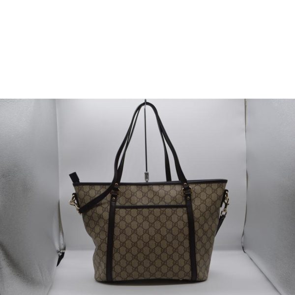 52952 2 Gucci GG Supreme 2 Way Leather Tote