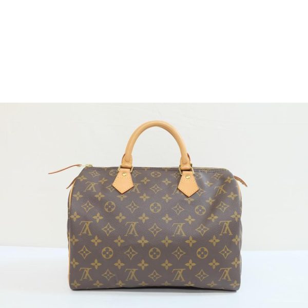 52980 1 Louis Vuitton Speedy Monogram Tote Bag Brown