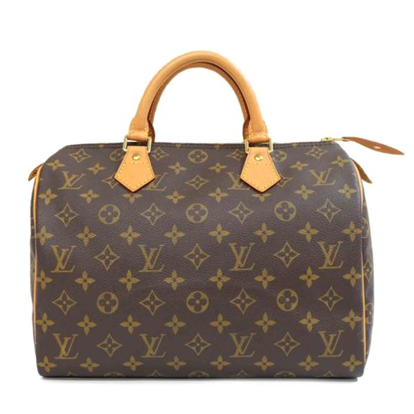 52980 2 Louis Vuitton Speedy Monogram Tote Bag Brown