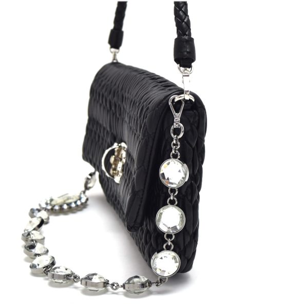 5300000884100236 2 Miu Miu 2way Shoulder Bag Nappa Crystal Black