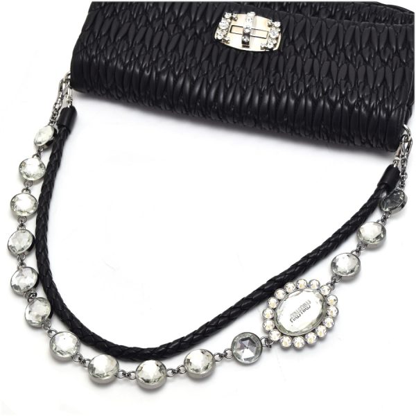 5300000884100236 6 Miu Miu 2way Shoulder Bag Nappa Crystal Black