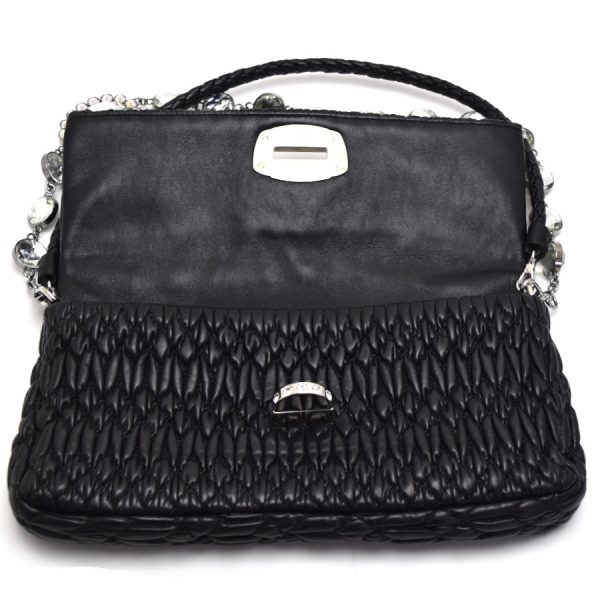 5300000884100236 7 Miu Miu 2way Shoulder Bag Nappa Crystal Black