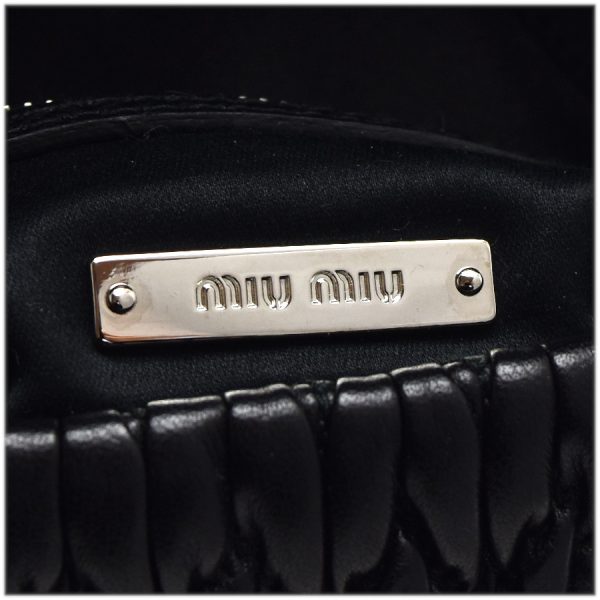 5300000884100236 9 Miu Miu 2way Shoulder Bag Nappa Crystal Black