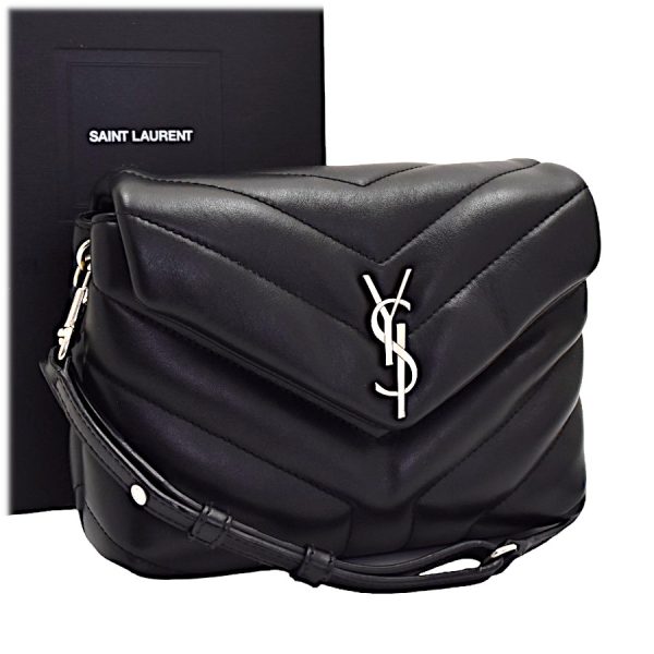 5300014884100184 1 Saint Laurent Lulu Shoulder Bag Leather Black Silver