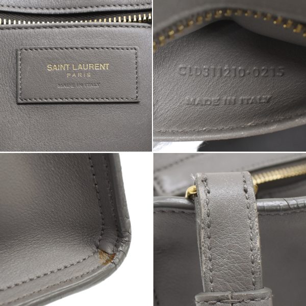 5300014884100193 9 Saint Laurent Petit Cabas Handbag Leather Gray