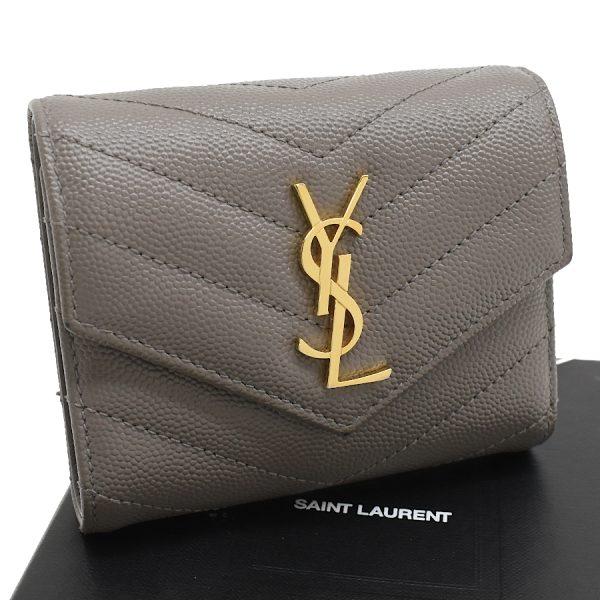 5300015884100021 1 SAINT LAURENT YSL Cassandra Monogram Multifold Wallet