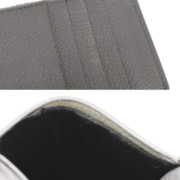 5300020884100016 9 SAINT LAURENT Card Case Coin Case Wallet Leather Gray